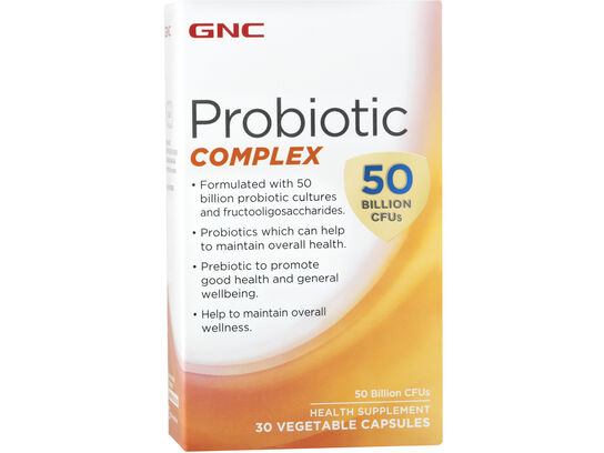 GNC Probiotic Complex 50 Billion CFUs 30 vegetable capsules (front left box)