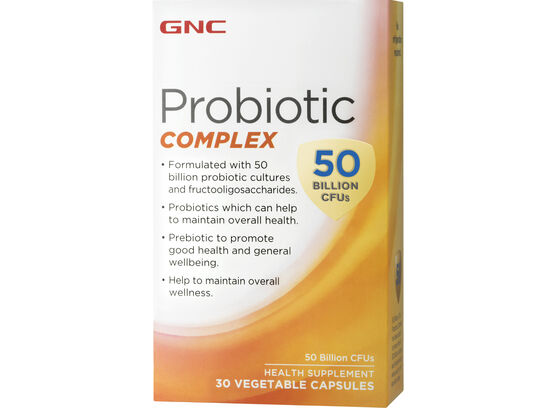 GNC Probiotic Complex 50 Billion CFUs 30 vegetable capsules (front right box)