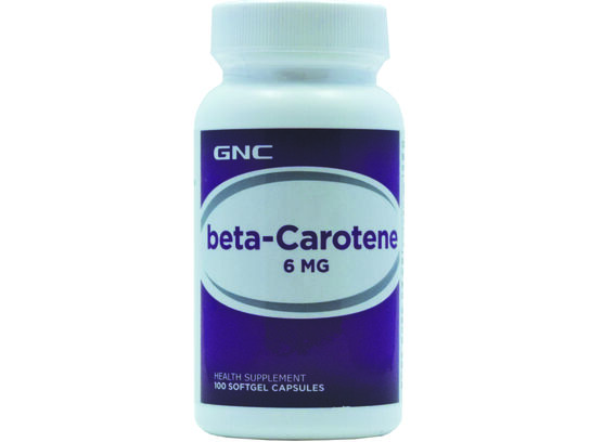 GNC Beta Carotene 6mg 100 softgel capsules (front bottle)
