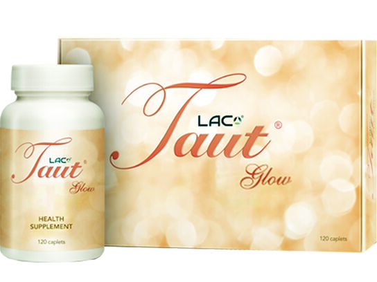 LAC Taut Glow 120 caplets (front box with bottle)