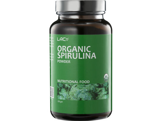 LAC Organic Spirulina Powder 150g (front bottle)
